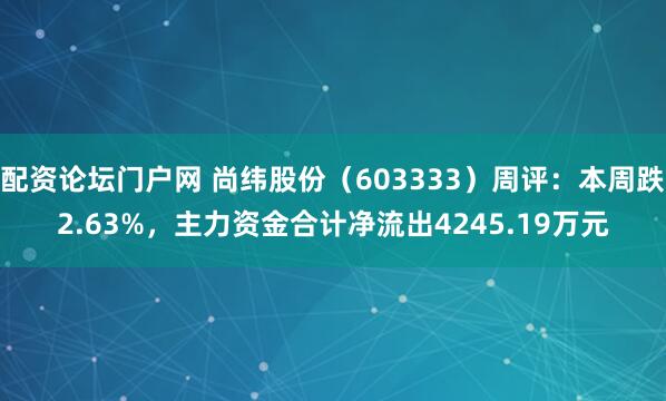 配资论坛门户网 尚纬股份（603333）周评：本周跌2.63%，主力资金合计净流出4245.19万元